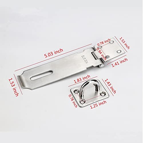 2-Pack 5 Inch 304 Stainless Steel Door Hasp Latches - Security Lock Clasp For Gates, Cabinets & Doors