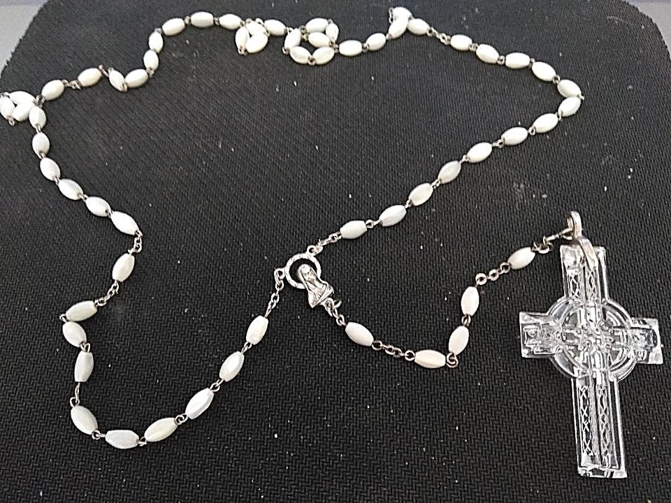 Waterford Mother-of-Pearl Rosary with Crystal Celtic Cross