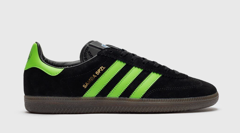 ADIDAS ORIGINAL SAMBA DECO SPZL SNEAKER MENS BLACK/GREEN ADIDAS ORIGINAL SAMBA DECO SPZL SNEAKER MENS BLACK/GREEN
