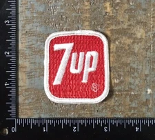 Vintage 7up Soda Pop Soft Drink Company Logo Embroidered Sew-On Patch 1970s 7-UP