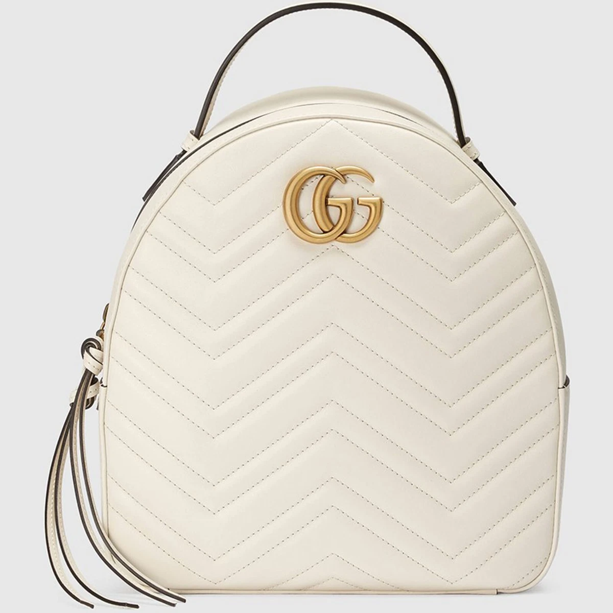 Gucci White GG Embossed Mini Backpack Crossbody Bag Made in Italy P-006 Gucci Ophidia Floral GG Supreme Canvas White Leather  main image 2
