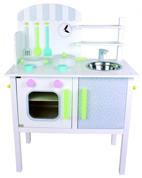 Combi-KüChe SpielküChe Weiss KinderküChe Mit ZubehöR HolzküChe Holzspielzeug Neu-image