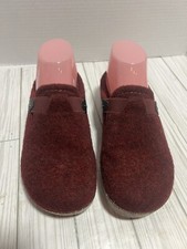 Earth Origins Jenna Mules Clogs Shoes Womens Sz 8 Burgundy Felt Slip On