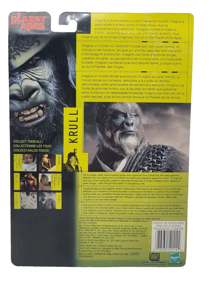 Figura de acción Planet of the Apes KRULL con bastón de batalla y espada. Hasbro, 2001 Nuevo Foto 4 de 4