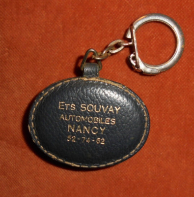 AUTOMOBILES Ets SOUVAY NANCY keychain - embossed genuine leather