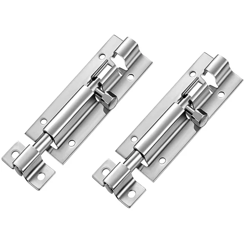 2X4inch Stainless Steel Bolt Door Lock Latch Slide Home Security Toilet Bathroom - Picture 4 of 4