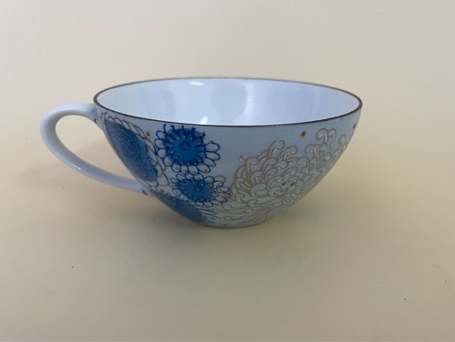 Fujita Kutani Shuho Blau Sandwich Tablett(e) Chrysantheme Pfingstrosen Teeservice Japan - Bild 7 von 17