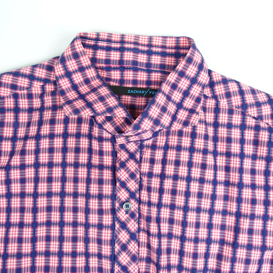 Camisa de manga larga con botones a cuadros roja azul ZACHARY PRELL para hombre talla XL Foto 2 de 4