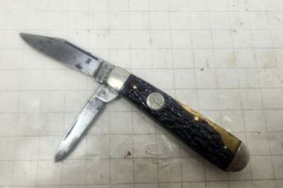Boker knive Tree Brand USA 9696 2 blade swell end camping jig bone Vintage