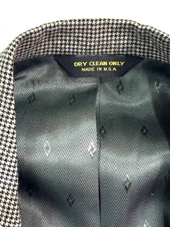 De Colección A Medida 44R 38x28 2 piezas Pantalón Traje Lona Franela Lana Micro Pata de Gallo EE. UU. Foto 4 de 4