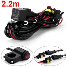2.2M Motorcycle LED Wiring Harness Kit Relay Fuse Switch ON-OFF Spot Fog Light