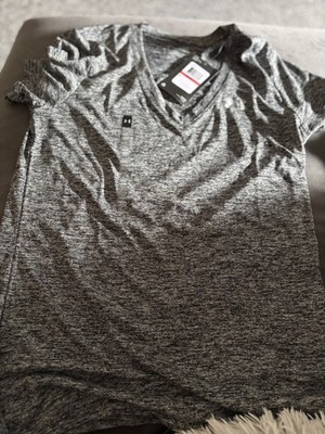 Under Armour T-Shirt Damen XS Grau Tech Twist V-Ausschnitt Kurzarm Neu