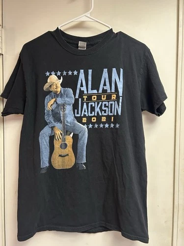 Alan Jackson Men's Size Medium 2021 Concert Tour T-shirt Bla Vintage vintage concert t-shirt, vintage, size M, single stitch, B+ condition