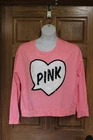 Victorias Secret PINK Sweatshirt Large L Sequin Bubble Heart Lightweight
