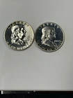 1959 &1960 Franklin Half Dollar CHOICE GEM BRILLIANT PROOF ULTRA NICE 90% Silver
