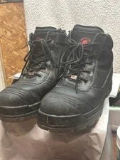 ROCKROOSTER Mens Zipper Work Boots, 6” Steel Toe Side - Zip Work Boots, Black