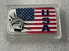 Statue Of Liberty/U.S. Flag- 1 Troy Oz .999 Fine Silver Colorized Bar In Capsule