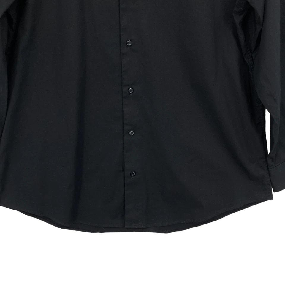 Camisa de vestir Ben Sherman para hombre talla 32 negra algodón manga larga elástica ajuste a medida Foto 3 de 4
