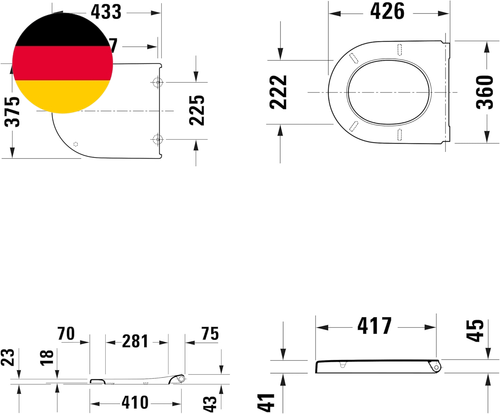 Duravit Wc-Sitz Univavo, Wc-Sitz D-Shaped Compact, Klobrille Mit Doppelter Absen - Bild 3 von 12