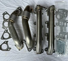 High Flow Stainless Exhaust Manifolds & Up Pipes for 01-16 6.6L Duramax Diesel