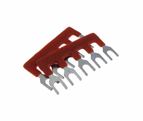 5 POS Shorting Bar Stripe For 15A Screw Barrier Terminal Block - Red - Pack of 2 - 第 1/1 張圖片