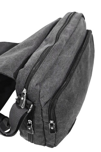 KATANA Grande gibecière sac à bandoulière toile garni cuir réf 6565 (6 coul.disp - Imagen 7 de 37