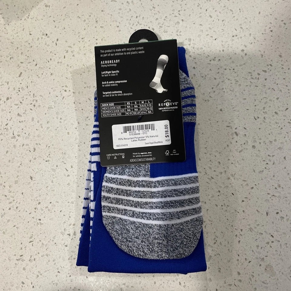 Nuevos Calcetines Adidas Equipo de Fútbol Velocidad Fútbol Azul Real Talla S (13C-4Y) Foto 3 de 4