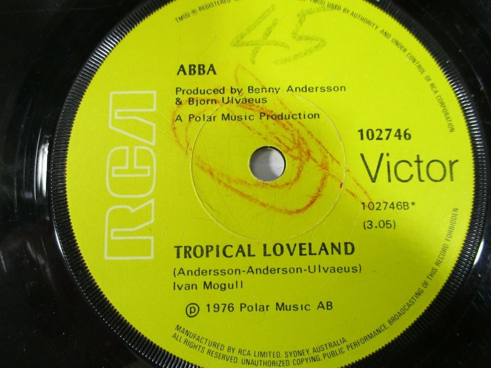 ABBA 45RPM Fernado/Tropical Island 1976 Polar Music In Good Condition Tested - Image 4 of 4