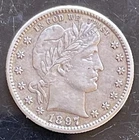1897 S Barber Quarter Silver Ungraded