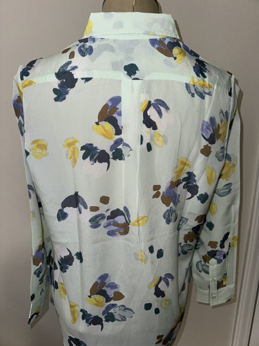Banana Republic NEW w/tag Dillon shirt Medium Petite mint floral SOLD OUT jcrew - Picture 4 of 6