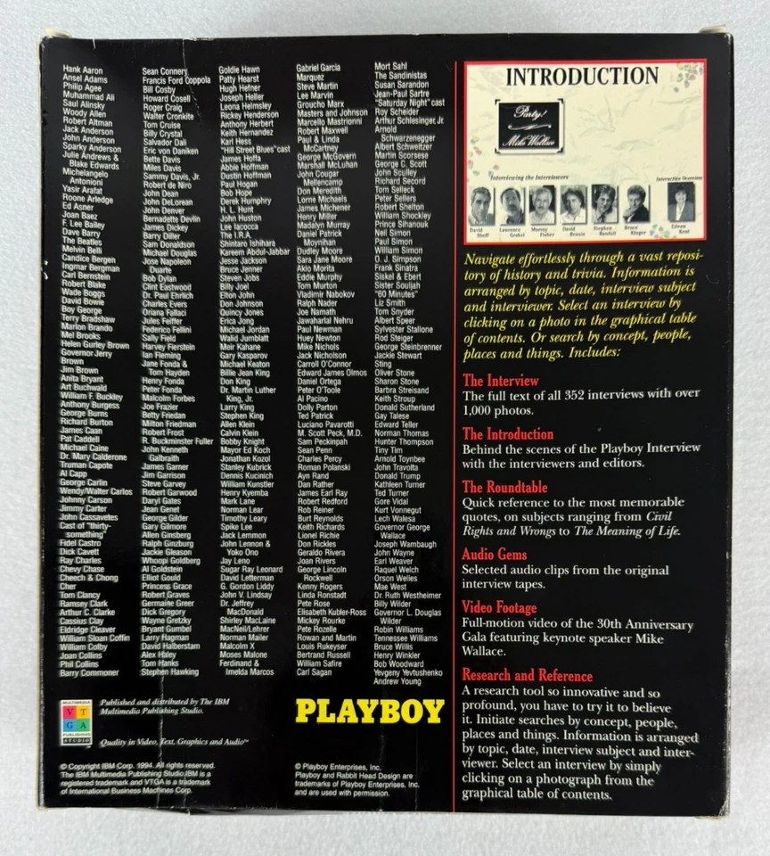 Playboy Interview: Three Decades – MPC CD-ROM Big Box PC Software (Sealed) - Image 3 of 4