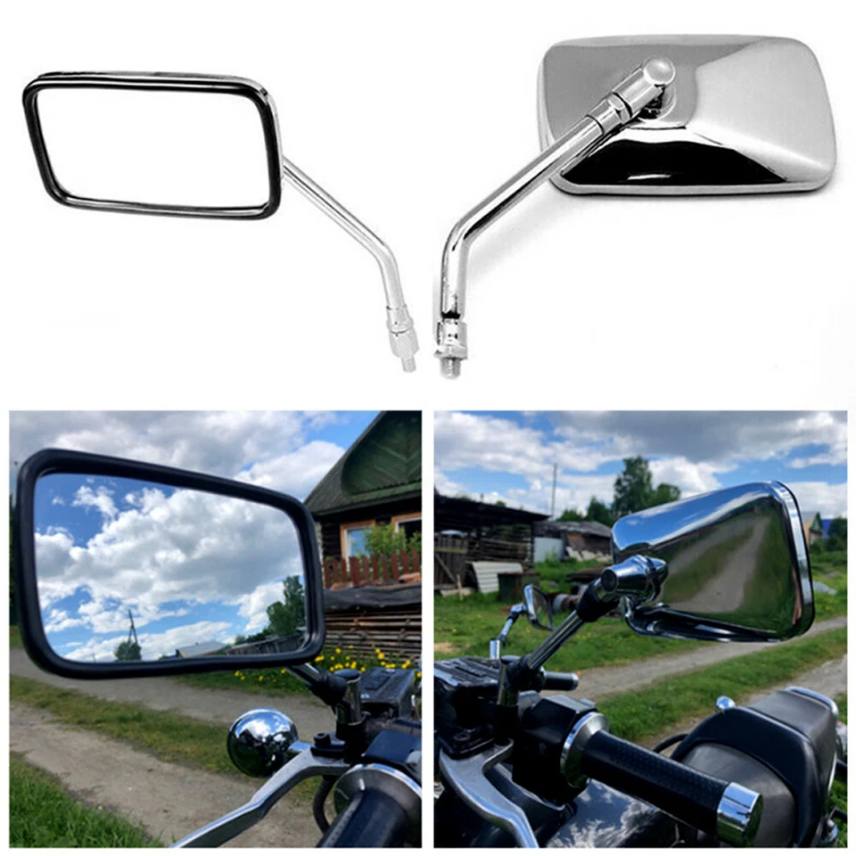 For Suzuki Intruder 800 1400 1800 Chrome Rectangle Motorcycle Rearview Mirrors - Изображение 3 из 4