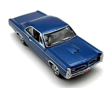 1:87 Blue 1966 Pontiac GTO Muscle Classic Sports Model Diecast Metal Car