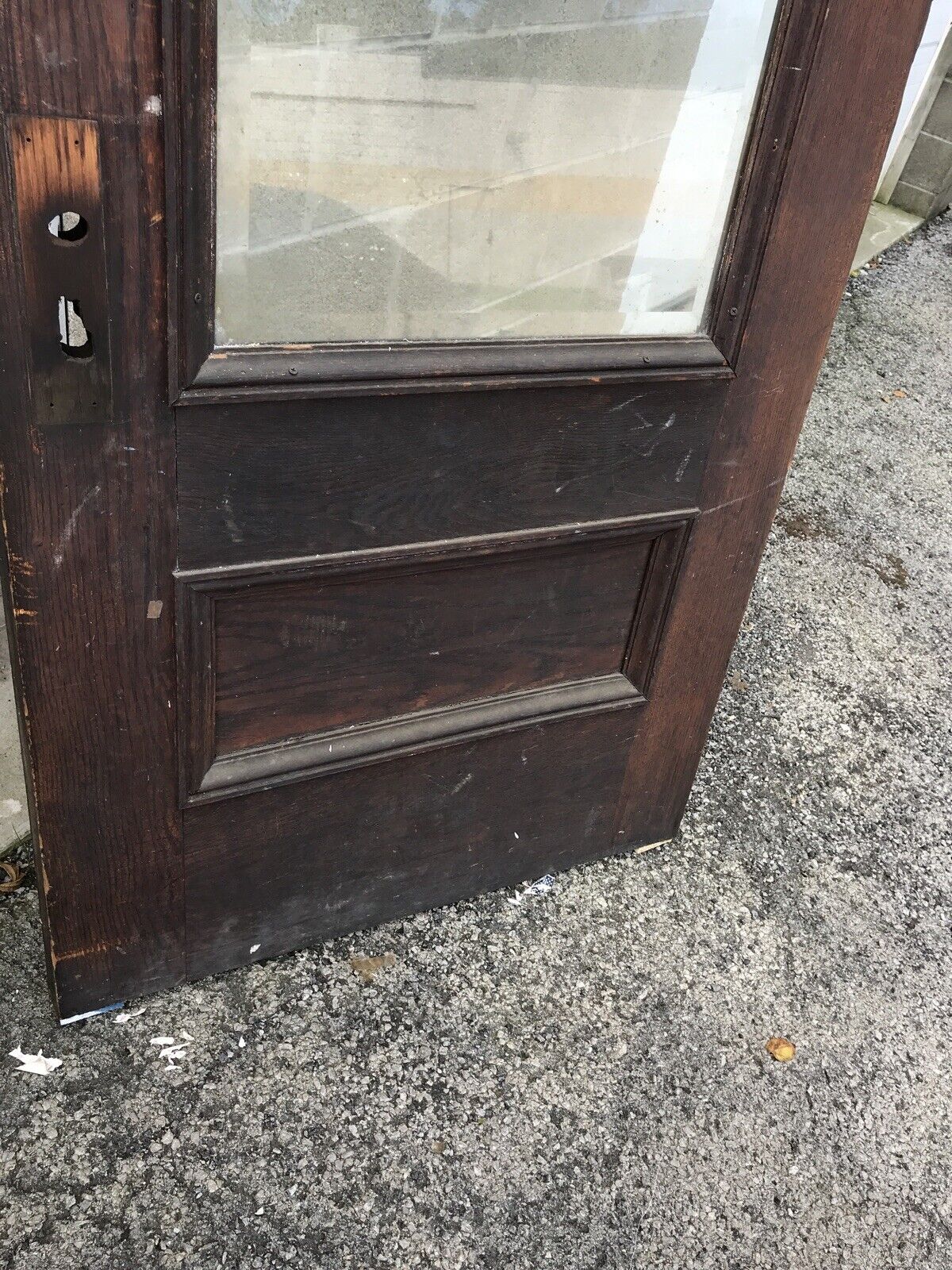 Mark 124 Antique Oak Beveled Glass Entrance Door 35 5/8 X 83.5
