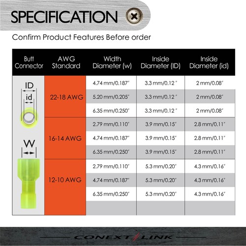 25 T-Tap Terminal Yellow 12-10GA AWG Gauge Quick Wire Connector Car Audio Alarm - Picture 3 of 9
