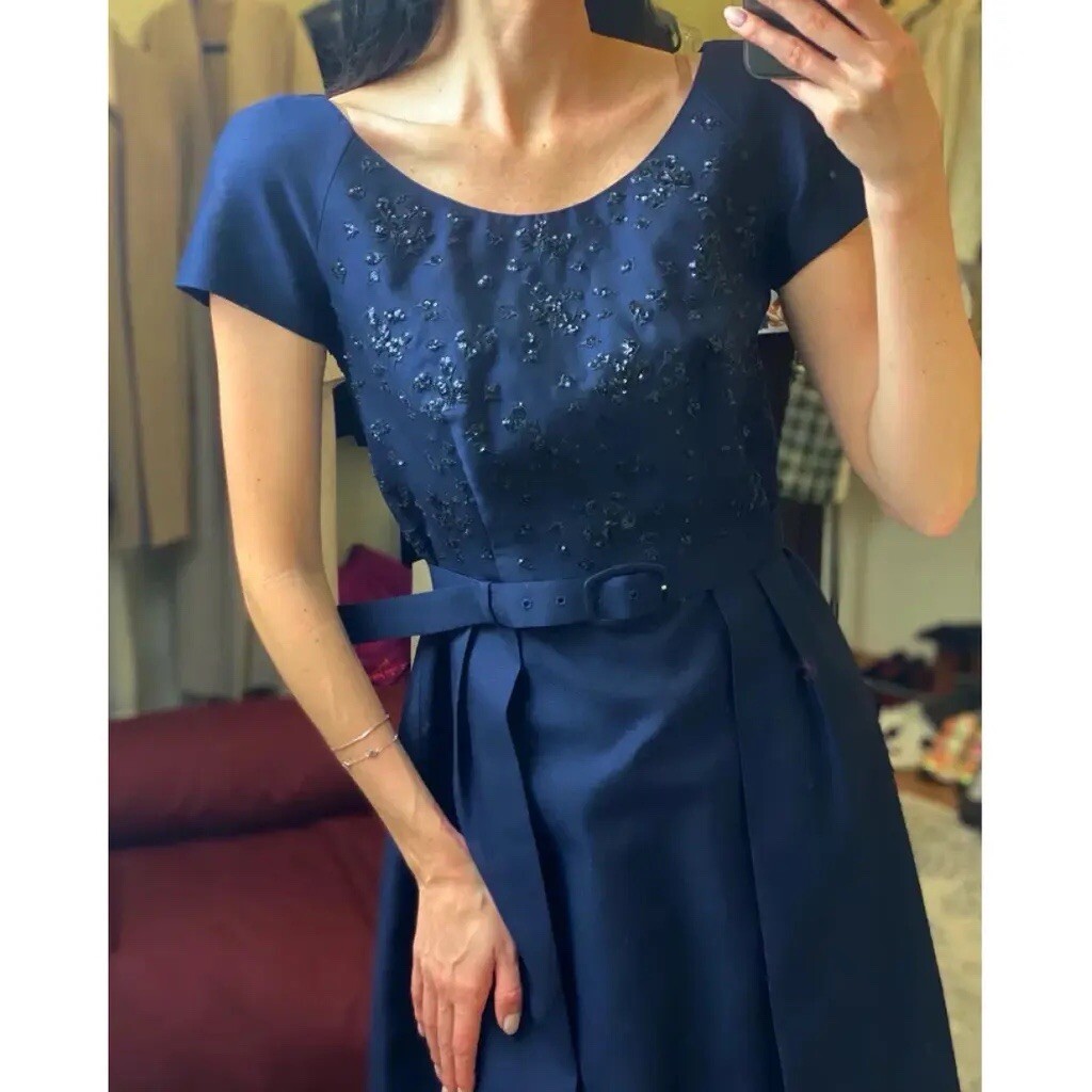 NEW Prada women's wool navy mini dress size IT44 UK12 | eBay