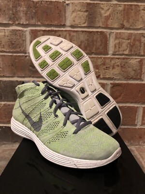 Nike 9.5 Lunar Flyknit Chukka Sneaker Electric Green Gray Volt 554969-011 Men
