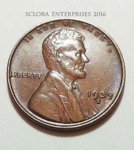 1939 S Lincoln Wheat Cent / Penny *AU - ABOUT UNCIRCULATED*  *FREE SHIPPING*