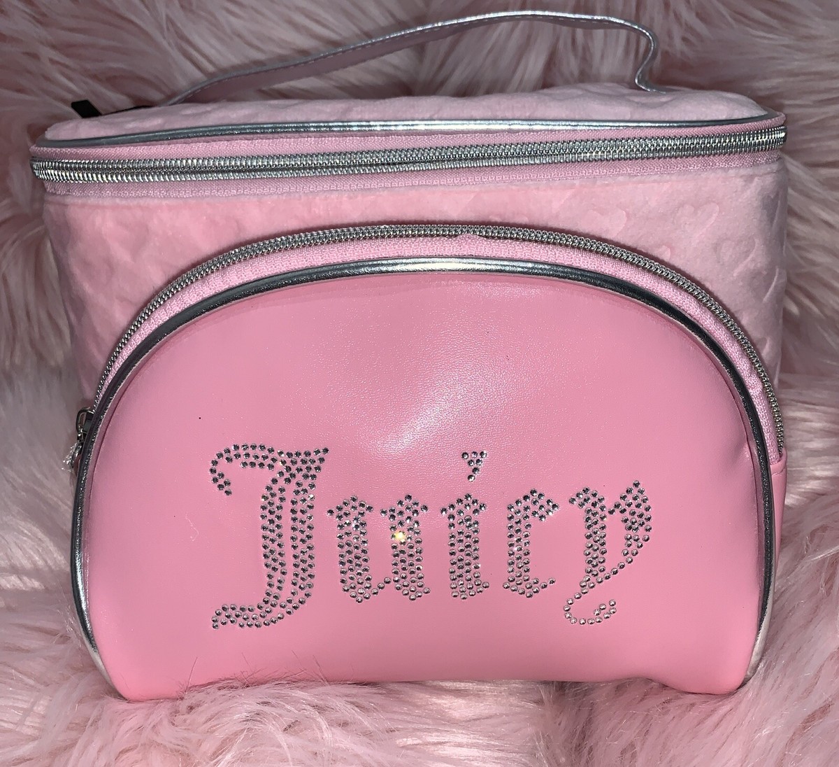 Juicy Couture バニティバッグ ポーチ Makeup Bag Juicy Couture 2pc Travel Cosmetic Bag Pink Silver 1 Toiletry