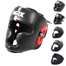 MRX Black Boxing Headgear head Guard MMA Kickboxing Training Protective Gear