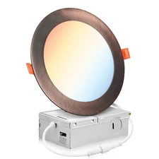 6-12 x PARMIDA 6" 5CCT 12W LED Slim Panel Dimmable Recessed Light in Bronze Trim