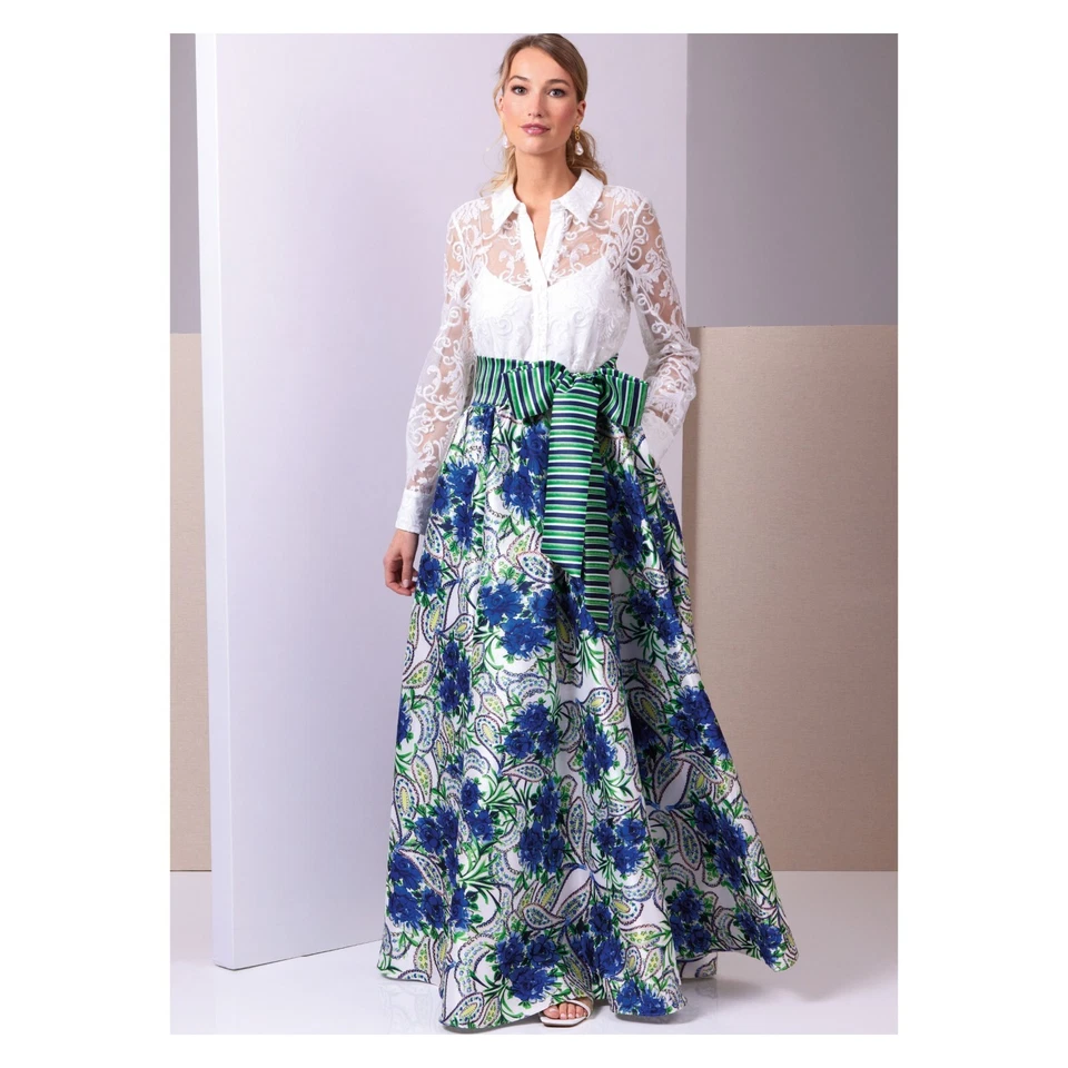 Vogue Schnittmuster V2029 - Kleid - Kleid aus langem Rock mit Spitzenbluse - Bild 2 von 4