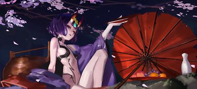 Anime girls digital art artwork 2d portrait isaac yeh Playmat Gaming Mat Desk
