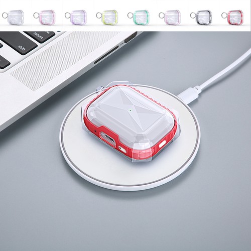 For Airpods Pro 2nd Gen 2022 Luxury Clear TPU Shockproof Case Cover+Keychain