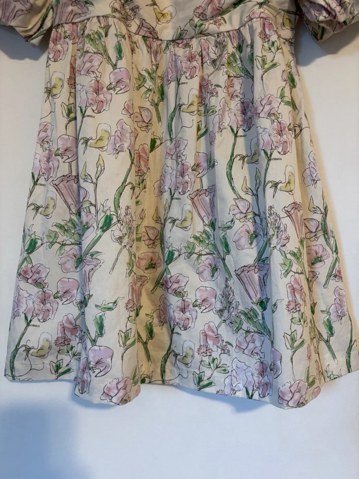 Gingersnaps Dress 10Y Floral Mini Aline Short Puff Sleeve Square Neck - Image 3 of 4