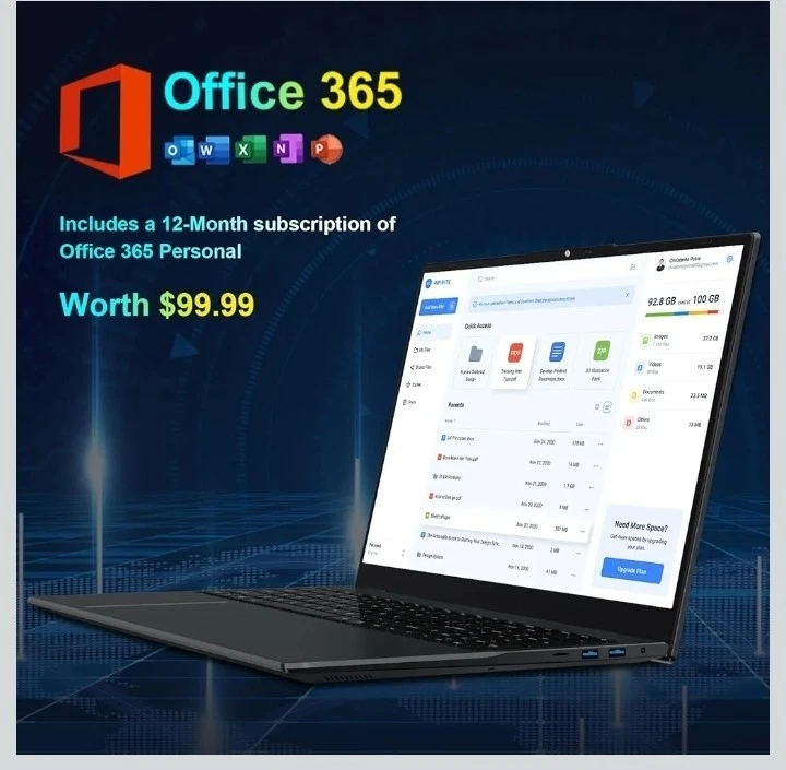 Portátil jumper 17,6 pulgadas, 16 GB de RAM (soporta ampliable hasta 32 GB), ROM de 640 GB Foto 4 de 4