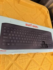 ONN Wireless Keyboard and Mouse Bundle, 104 Keys, QWERTY, Black, Plastic