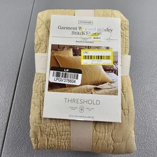 Threshold Wheat Garment Washed Paisley Stitch Quilted Standard Pillow Sham (Sh2)