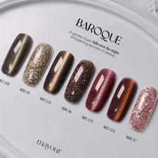 Mayour Baroque Glitter & Magnetic Gel Polish 7 Colors Korean Nail