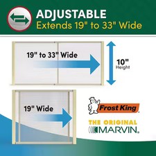 19 - 33 in. W x 10 in. H Clear Wood Frame Adjustable Window Screen
